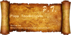 Popp Teodolinda névjegykártya